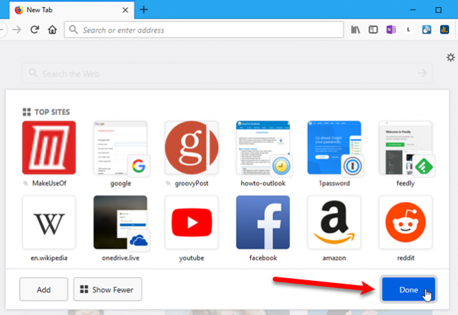 Passen Sie die Top-Sites von Firefox an