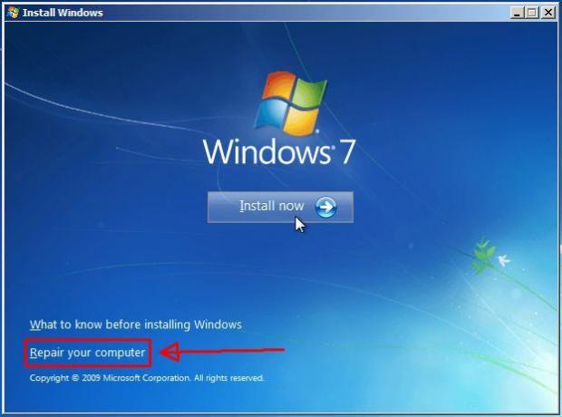 Windows 7-Startbildschirm