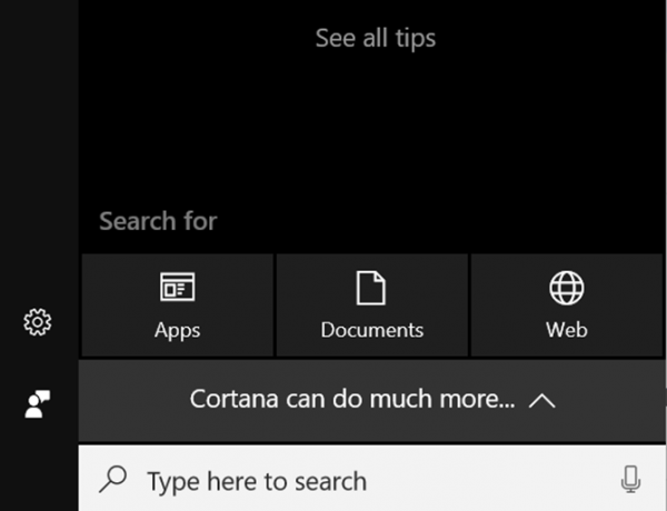 Cortana auf dem PC-Hauptbildschirm