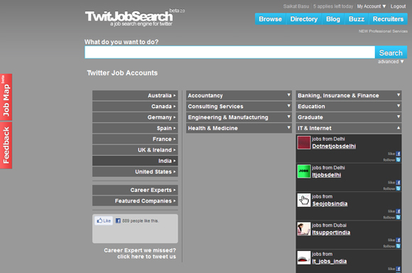 Twitter, wie man einen Job findet