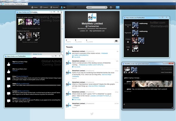 MetaWeb: Interagieren Sie mit anderen Personen, während Sie Ihre Lieblingswebsites durchsuchen. Metaweb auf Twitter