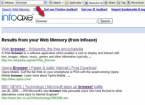 Infoaxe - Browseraktivität aufzeichnen