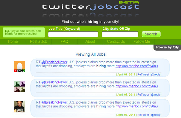 Jobs auf Twitter finden