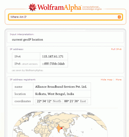 Wolfram Alpha-Suche