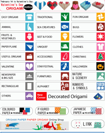 einfache Origami-Diagramme