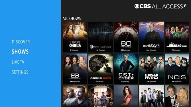 cbs alle Zugriff App zeigt