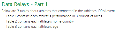 Excel World Championship Data Relay Fragen