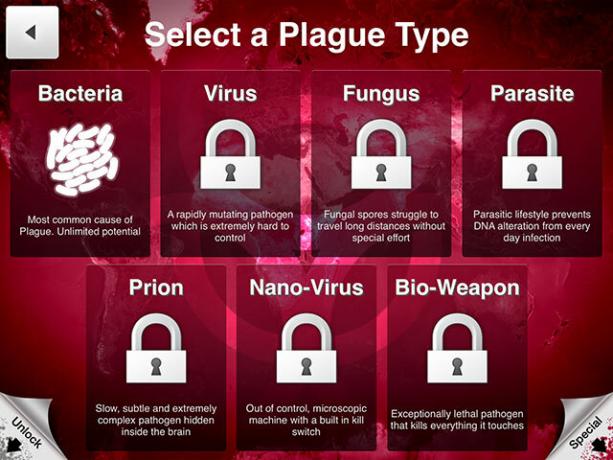 Wählen Sie eine Krankheit und vernichten Sie die Menschheit in Plague Inc. Pestart