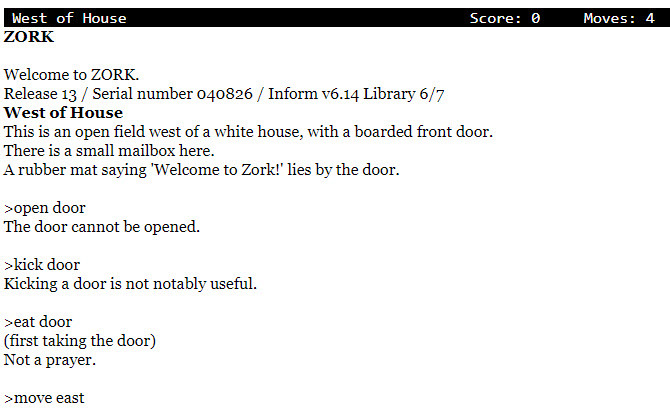 Textbasierte Spiele - Zork