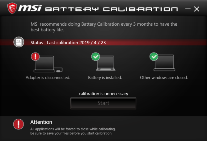 msi Batteriekalibrierungswerkzeug