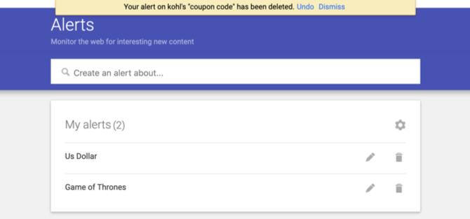 Google Alerts Alert löschen