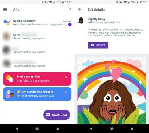 Google Allo Home und Aufkleber