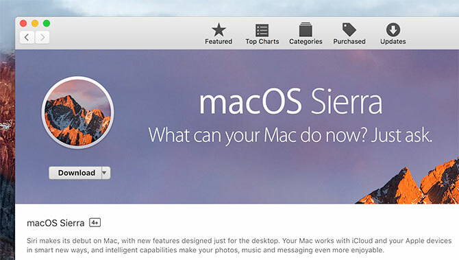 Laden Sie macOS Sierra im App Store herunter