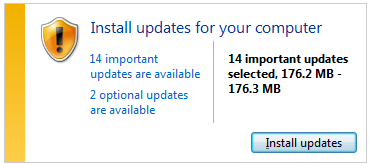 Windows 7-Updates verfügbar