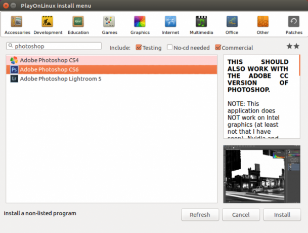 Installieren Sie Photoshop unter Linux mit Wine