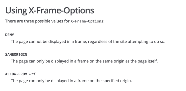 X-Frame-Optionen