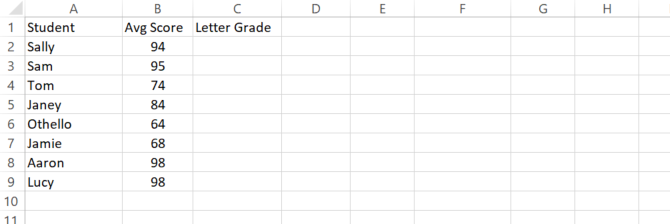 verwendet für if-Anweisungen in Microsoft Excel