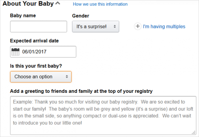 Amazon Baby Registry über Ihr Baby