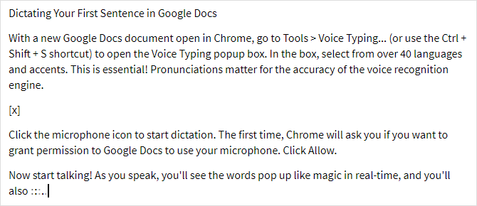 Voice Typing von Google Doc: Eine Geheimwaffe für Produktivität Beispiel für die Voice Typing von Google Docs