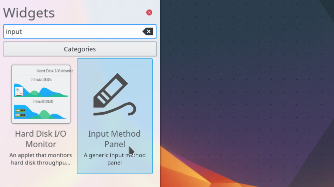 kde Eingabemethodenfeld