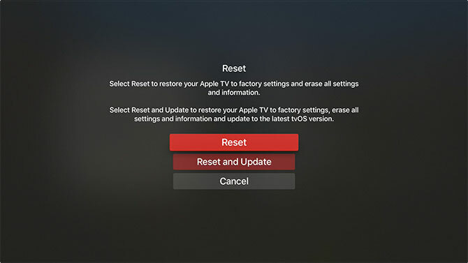 Einrichten und Verwenden Ihres Apple TV Apple TV-Resets