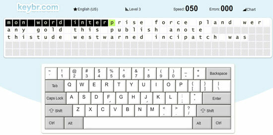 Keybr - Virtuelle Online-Tastatur