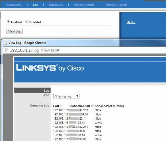 Überprüfen Sie die Router-Protokolle auf Internetaktivität