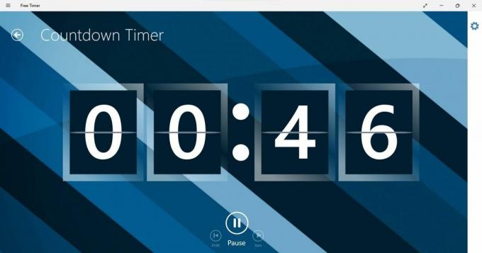 Schnittstelle der kostenlosen Timer-App mit Arbeits-Countdown