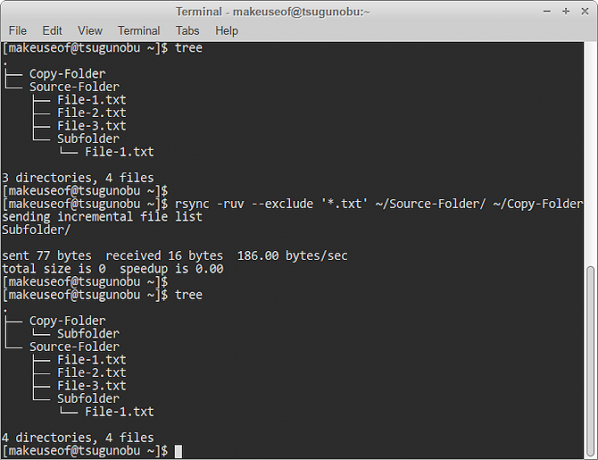 Ausschluss von Rsync-Mustern