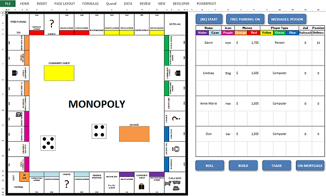 Monopol Microsoft Excel-Spiel