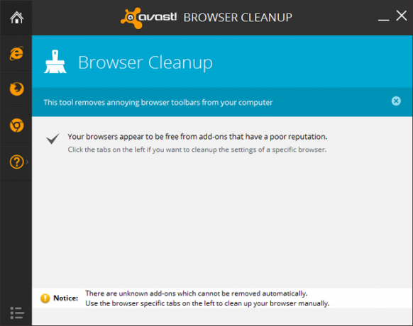 Avast - Tools - Browserbereinigung