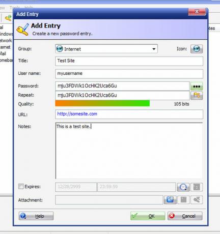 keepass Eintrag hinzufügen