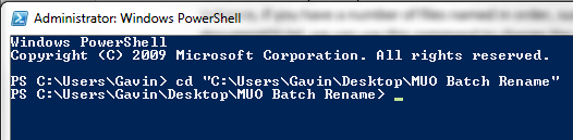 PowerShell Verwenden Sie den Befehl cd