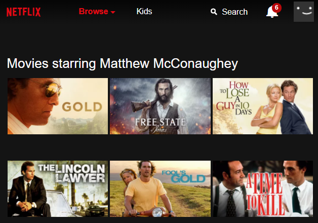 So geben Sie die Geheimcodes von Netflix ein netflix matthew mcconaughey