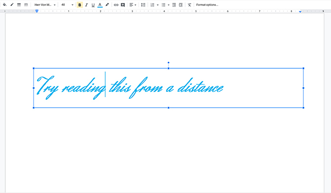 Machen Sie niemals Designfehler in Slideshow Cursive Script